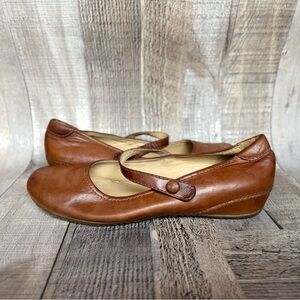 Ecco Tan Leather Mary Jane Loafers